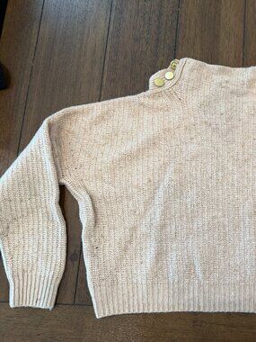 enTHREAD cropped funnel neck sweater with buttons